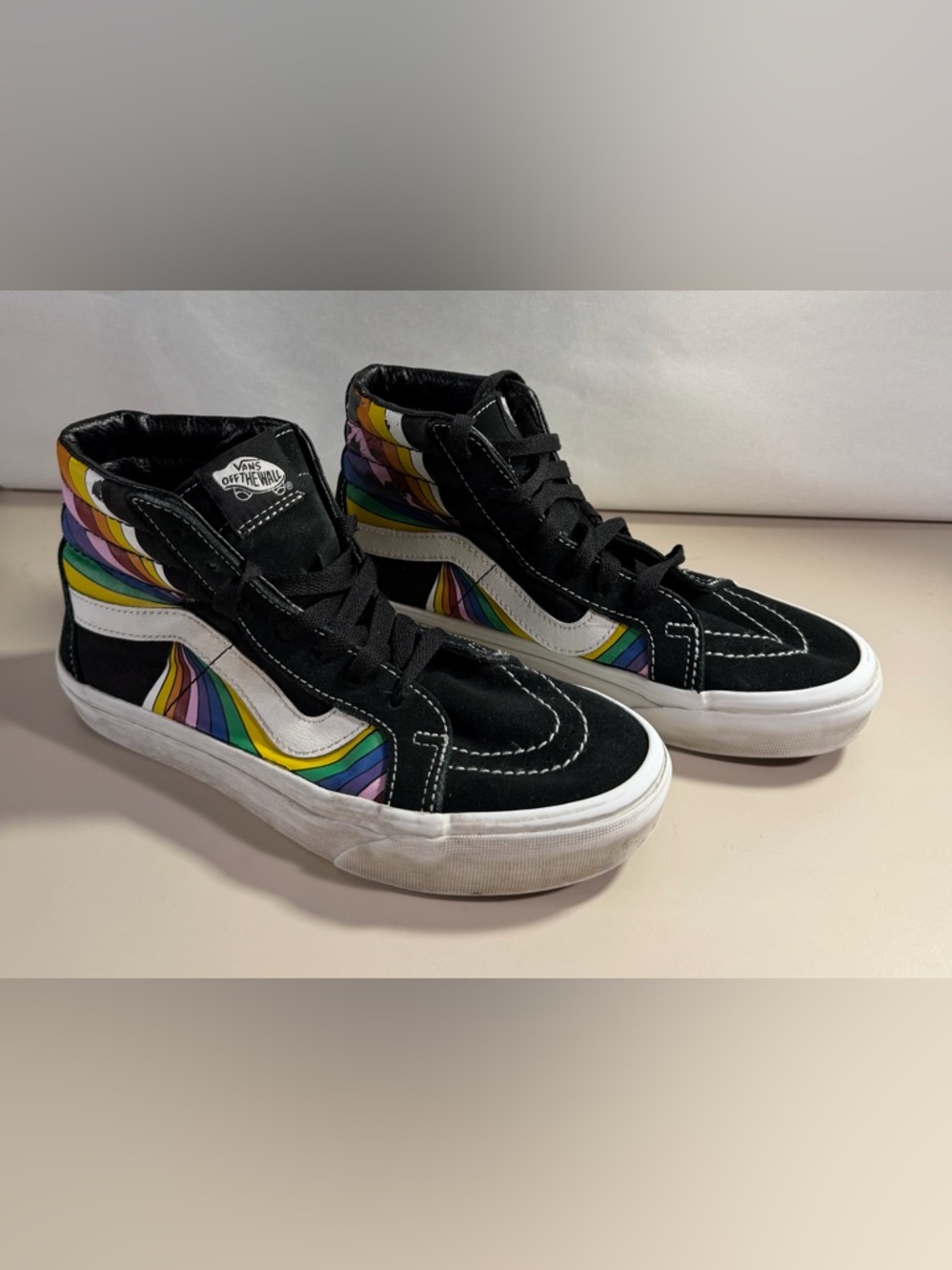 VANS SK8-Hi Black Rainbow 70's Show Light Spectrum women 7